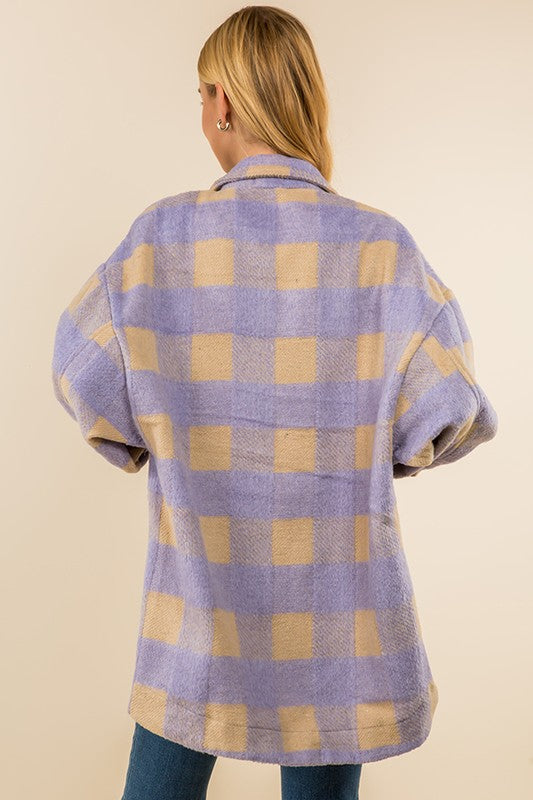 PLAID LOOSE SHIRT JACKET (Tops)