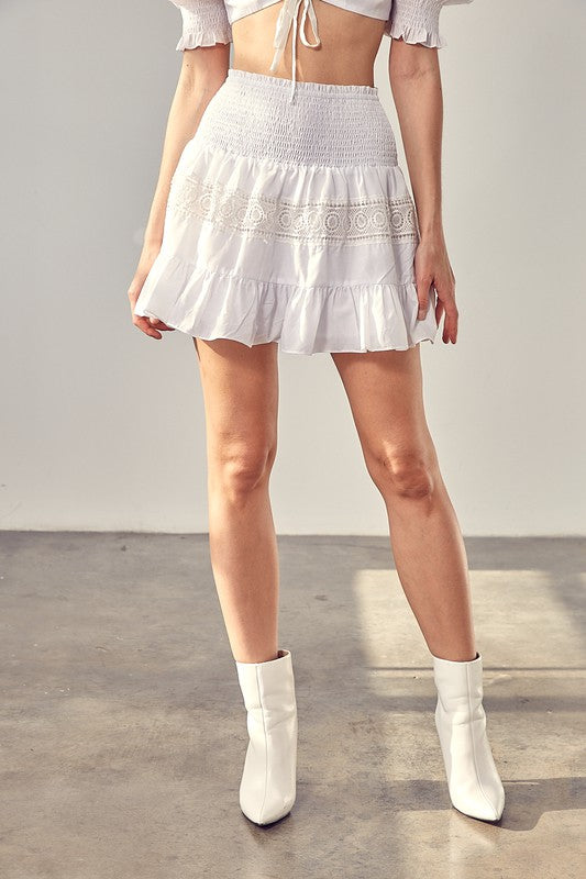 LACE TRIM DETAIL SKIRT