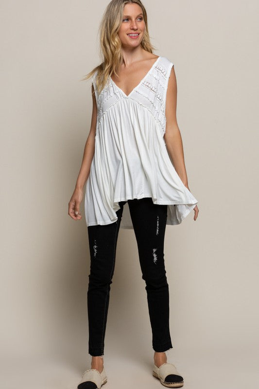 Basic Meets Feminine Knit Tank Top